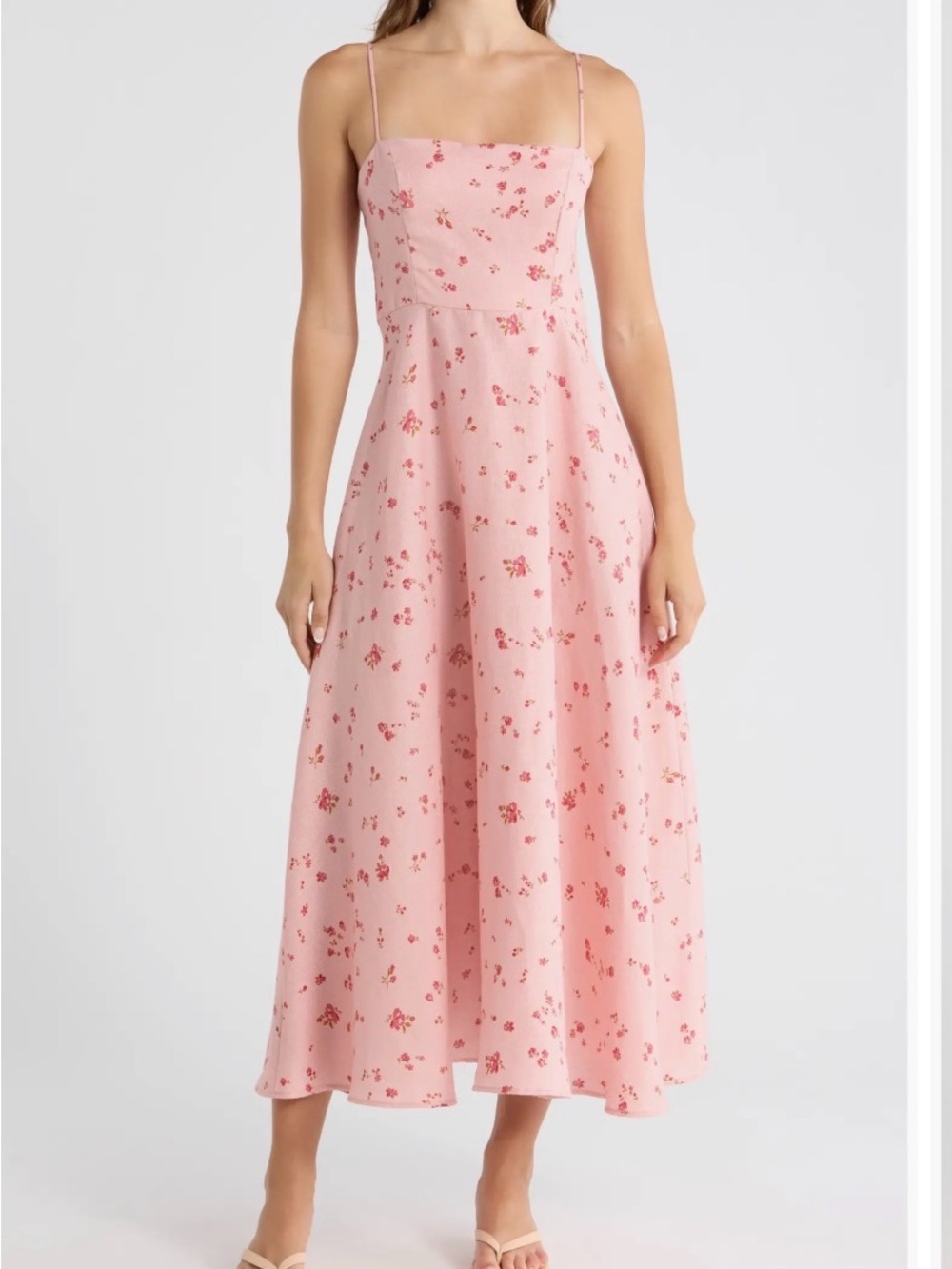 Reformation Pink Floral Monette Linen Maxi Dress 0